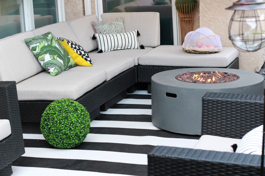 small space patio ideas The brick solar lighting canadian tire blogger topiary black white